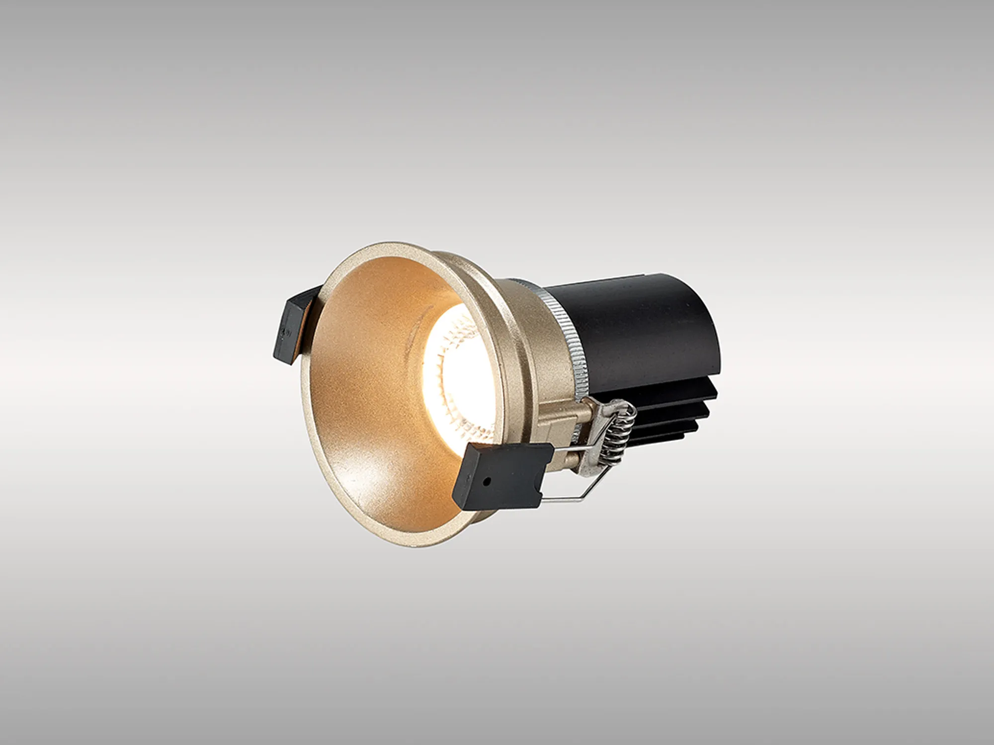 Bania 12 Powered by Tridonic  12W 4000K 1200lm 24° CRI>90 LED Engine; 350mA Gold Fixed Recessed Spotlight; IP20 DM201718  Dlux Bania 12